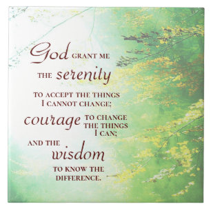 Azulejo De Cerâmica Serenity Prayer, Floresta