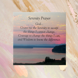 Azulejo De Cerâmica Serenity Prayer Pink Seascape Foto Sunset