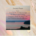 Azulejo De Cerâmica Serenity Prayer Pink Seascape Sunset<br><div class="desc">Azulejo cerâmico com a imagem fotográfica de um pôr do sol de paisagem rosa,  juntamente com as palavras inspiradoras do Orador Serenity. Selecione o tamanho do seu azulejo. Faz um presente pensativo para a família e os amigos!</div>