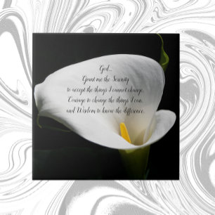 Azulejo De Cerâmica Serenity Prayer White Calla Lily Foto Floral