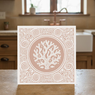 Azulejo De Cerâmica Série de Vida Costeira Coral de Renda Coral D1208