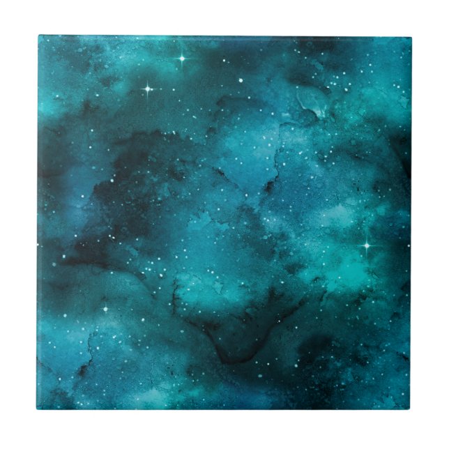 Azulejo De Cerâmica Série Teal Galaxy Design 7 (Frente)