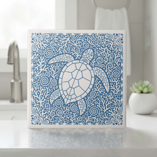 Azulejo De Cerâmica Série Vida Costeira Tartaruga Azul D1208