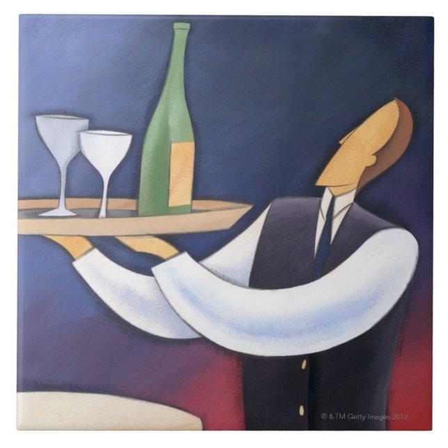 Azulejo De Cerâmica Serviço da garrafa (Frente)