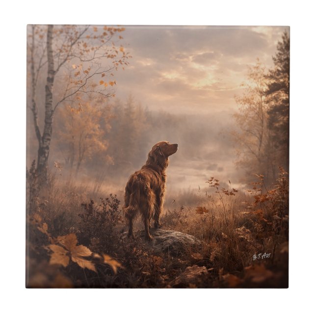 Azulejo De Cerâmica Setter Irlandês (Frente)