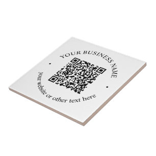 Azulejo De Cerâmica Seu código QR carregado mais texto circular editáv