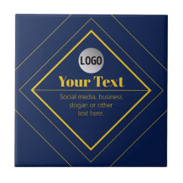 Azulejo De Cerâmica Seu logotipo e modelo de design personalizável