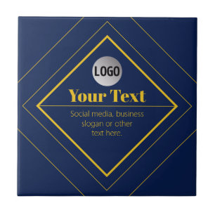 Azulejo De Cerâmica Seu logotipo e modelo de design personalizável