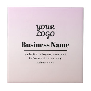 Azulejo De Cerâmica Seu logotipo e texto   Pink & Peach Ombre