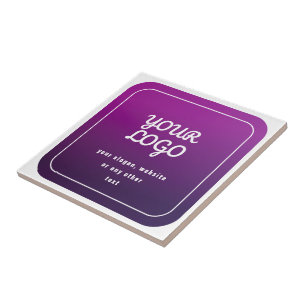 Azulejo De Cerâmica Seu Logotipo & Estilo Ombre Roxo Claro ao Escuro