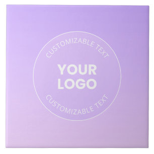 Azulejo De Cerâmica Seu Logotipo Gradiente Sutil Ombre Lavanda