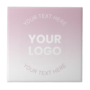 Azulejo De Cerâmica Seu logotipo Moderno cor-de-rosa e branco