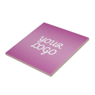 Azulejo De Cerâmica Seu Logotipo & Moderno Ombre Simples Roxo