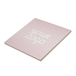 Azulejo De Cerâmica Seu Logotipo & Ombre Rosa Blush Moderno e Elegante