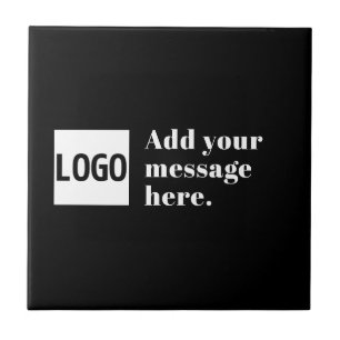 Azulejo De Cerâmica Seu logotipo ou imagem carregada e texto retrô edi
