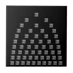 Azulejo De Cerâmica Seu padrão de arco exclusivo do logotipo   Preto (