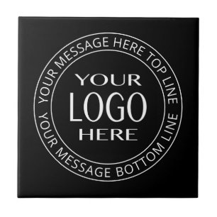 Azulejo De Cerâmica Seu Próprio Logotipo & Texto Circular Personalizáv