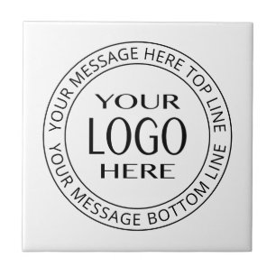 Azulejo De Cerâmica Seu Próprio Logotipo & Texto Circular Personalizáv