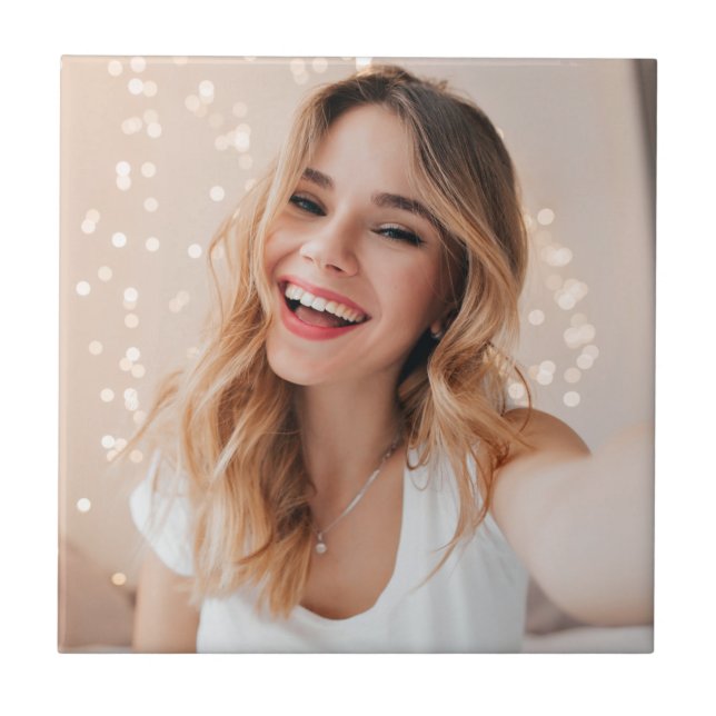 Azulejo De Cerâmica Seu rosto no aniversário (Frente)