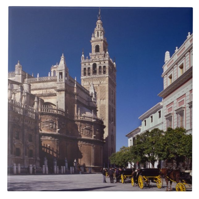 Azulejo De Cerâmica Sevilha, La Giralda da espanha | (Frente)