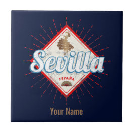 Azulejo De Cerâmica Seville Andalusia Espanha Retro Flamenco Vintage