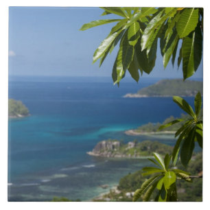 Azulejo De Cerâmica Seychelles, Ilha de Mahe. Costa ocidental de