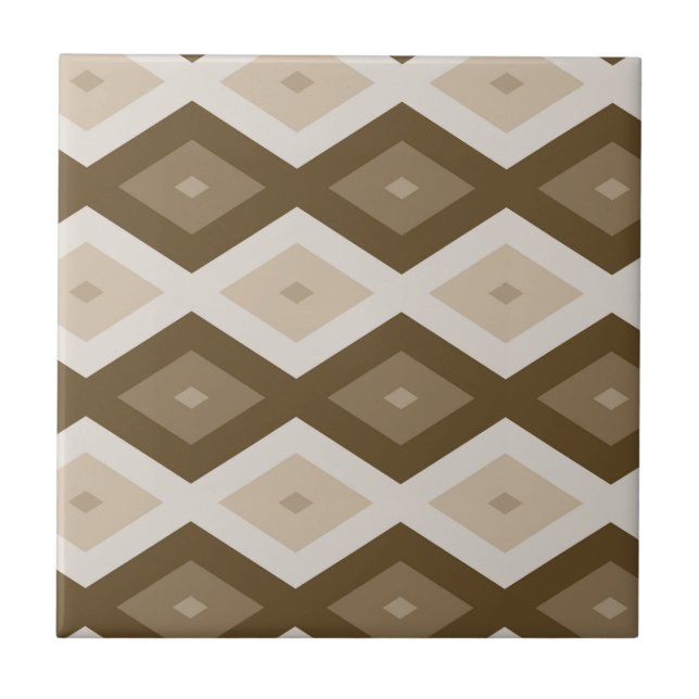 Azulejo De Cerâmica Shades of brown diamond pattern (Frente)