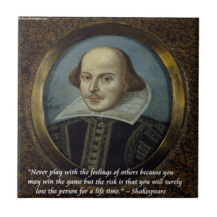 Azulejo De Cerâmica Shakespeare & Sua Famosa Citação de Sentimentos