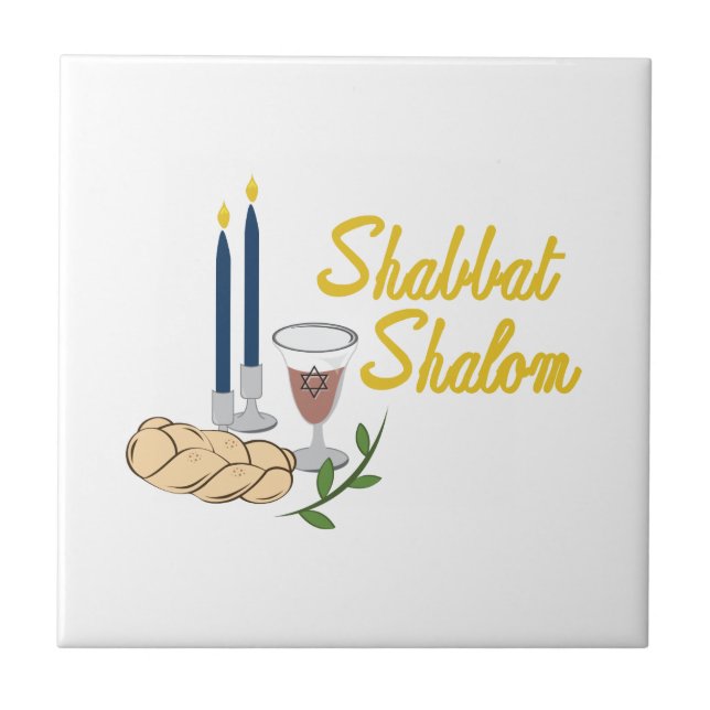 Azulejo De Cerâmica Shalom Shabbat (Frente)