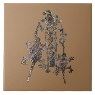 Azulejo De Cerâmica Shaman Petroglicph Coso Range, Califórnia