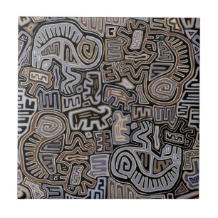 Azulejo De Cerâmica Shaman Peyote Serpent Ritual Spirits