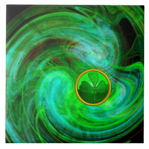 Azulejo De Cerâmica SHAMROCK DE Dia de São Patrício EM FRATOS VERDES A