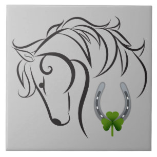 Azulejo De Cerâmica Shamrock e ferradura