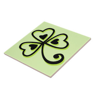 Azulejo De Cerâmica Shamrock Hearts