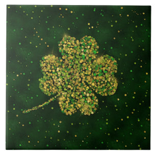 Azulejo De Cerâmica Shamrock Irlandês - Quatro Folhas de Vaca