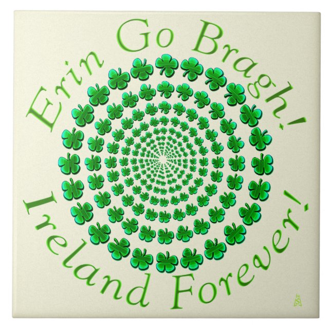 Azulejo De Cerâmica Shamrock Spin (Azulejo cerâmico) (Frente)