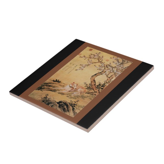 Azulejo De Cerâmica Shanxing Wolf~(睒 星 狼)~Greyhound Giuseppe Castiglio (Lateral)