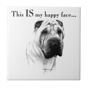 Azulejo De Cerâmica Shar Pei Happy Face Chinês