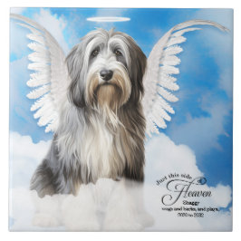 Azulejo De Cerâmica Sheepdog Angel Dog Memorial Personalizado de Pet
