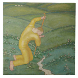Azulejo De Cerâmica Shepherd em seu campo (por Eugeniusz Zak)
