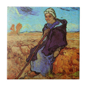 Azulejo De Cerâmica Shepherdese (após Millet) por Vincent van Gogh