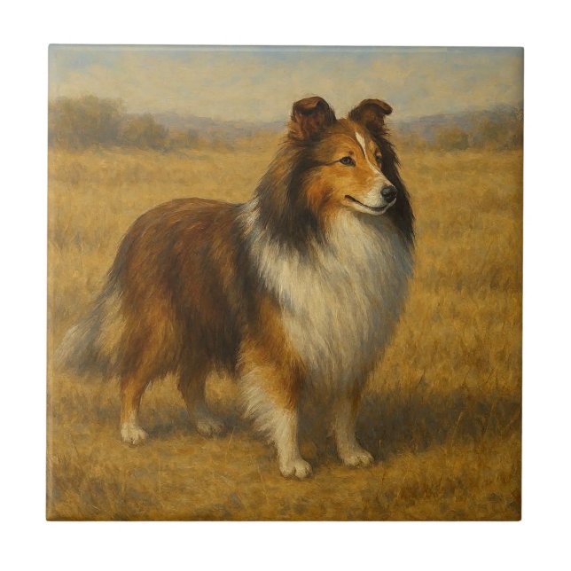 Azulejo De Cerâmica Shetland Sheepdog (Frente)