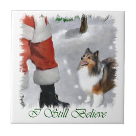 Azulejo De Cerâmica Shetland Sheepdog Sheltie Christmas