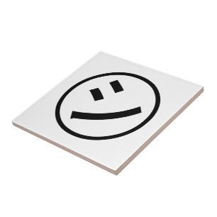 Azulejo De Cerâmica ㋛ Shi Kana Katakana sorrindo Emoji / Emoticon