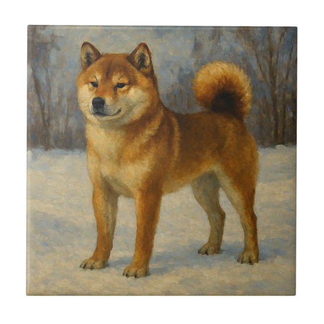 Azulejo De Cerâmica Shiba Inu (Frente)