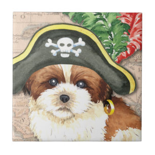 Azulejo De Cerâmica Shih Tzu Pirate