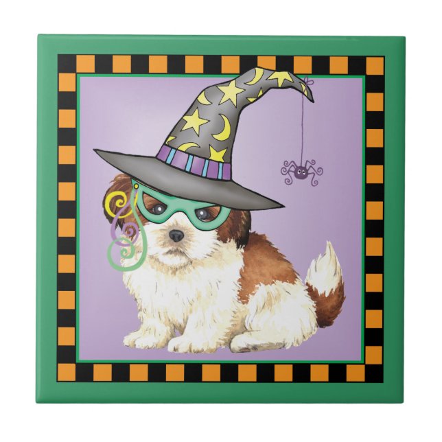 Azulejo De Cerâmica Shih Tzu Witch (Frente)