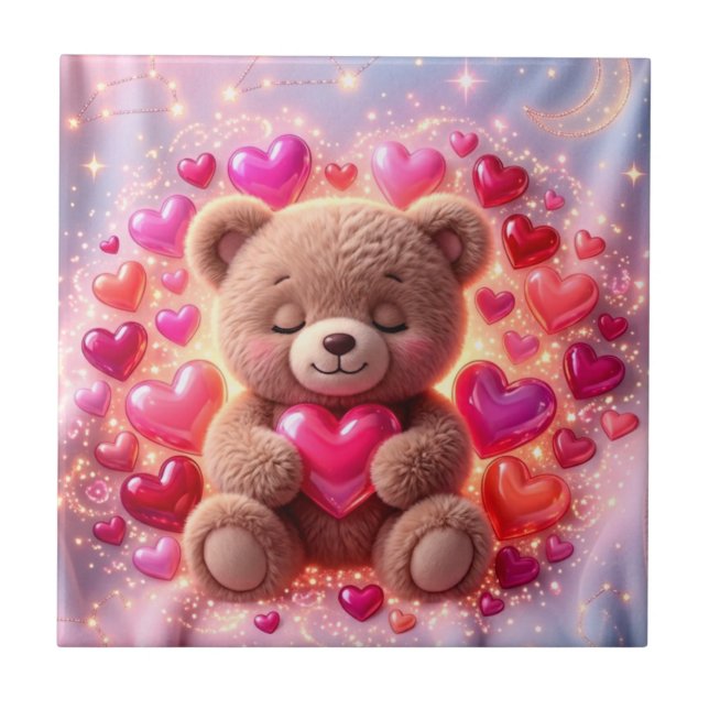 Azulejo De Cerâmica Shiny Teddy Love Tile 💖Ceramic Tile (Frente)