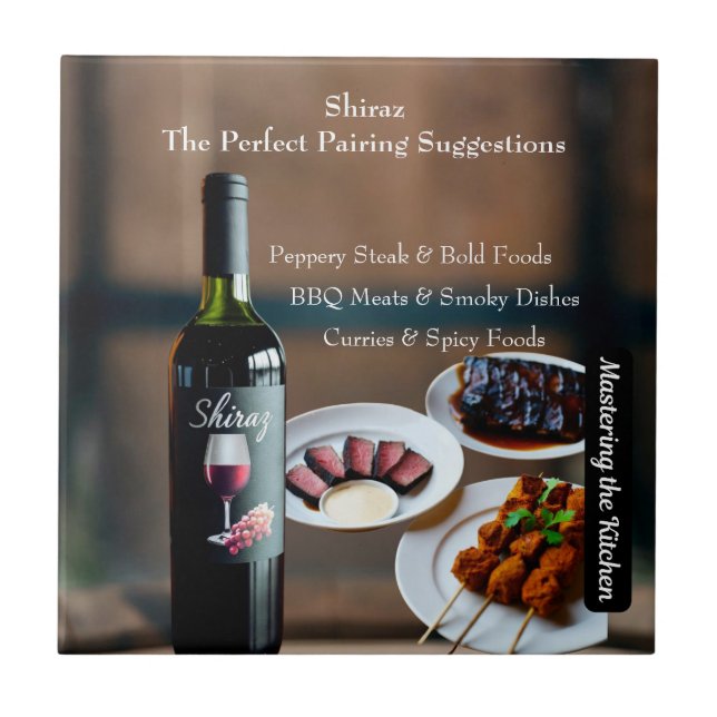 Azulejo De Cerâmica Shiraz Wine Pairing Guide/Mastering the Kitchen (Frente)