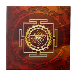 Azulejo De Cerâmica Shri Yantra - Condutor de Energia Cósmica